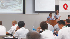 A presentation being given at the Global QC Circle Convention
