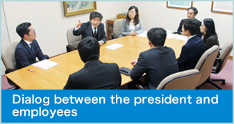 Dialog between the president and employees