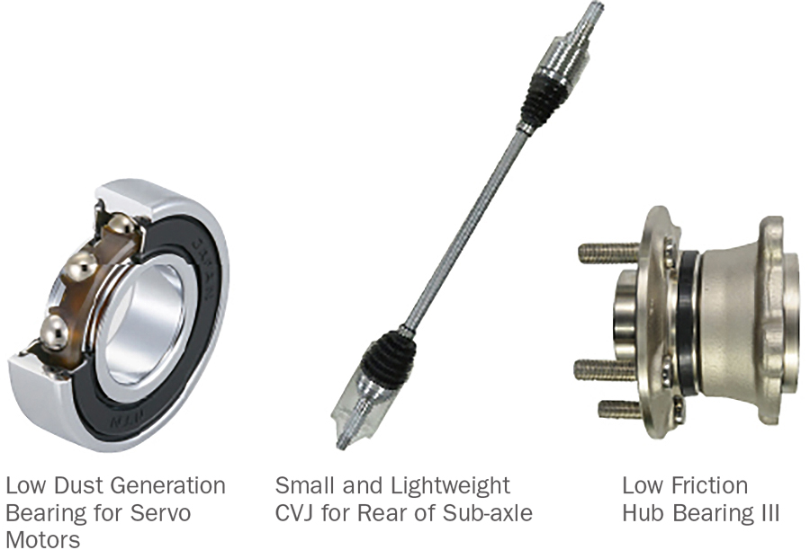 Low Dust Generation Bearing for Servo Motors, Small and Lightweight CVJ for Rear of Sub-axle, Low Friction Hub Bearing III