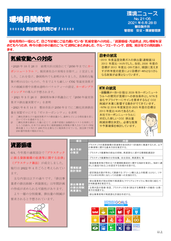 Environmental News (Iwata Works)