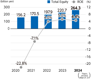 Graph : Total Equity/ROE(Return On Equity)