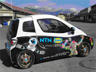 Photo: Two-seater Compact EV Equipped with NTN's In-Wheel Motor
