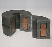Photo: Cutaway image of assembled choke coil