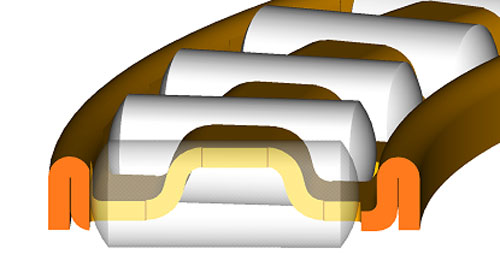 ross-section drawing of high speed thrust needle roller bearing
