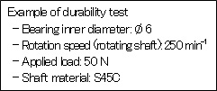 Example of durability test