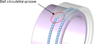 Figure: Zoom-in on the ball circulation groove (3D image)