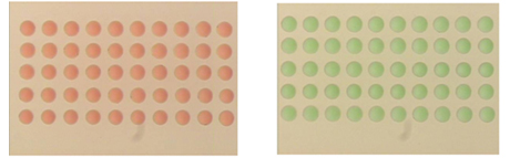 Example of coating low-viscosity material (color ink)