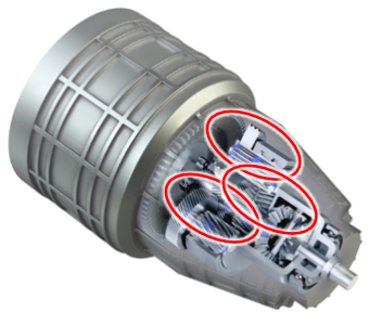 Figure:Coaxial e-Axle (marked in red)