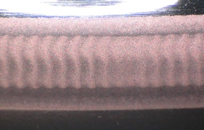 Photo:Raceway surface of bearing where electrical pitting occurrs