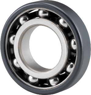 Photo:&ldquo;Resin Mold Insulated Bearing&rdquo; of which outer diameter and width surfaces are injection-molded with an insulating resin layer