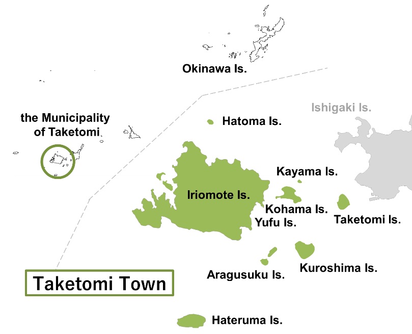 Figure:Taketomi Town consists of multiple remote islands, including Iriomote Island.