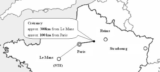 Location of Cr&eacute;zancy Plant