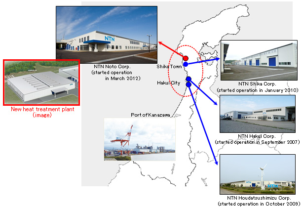 NTN's production plants in Noto region, Ishikawa Prefecture