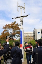 In the assumed disaster area (at the Suita Campus of Osaka University) Damage status transmitted from independent power supply unit