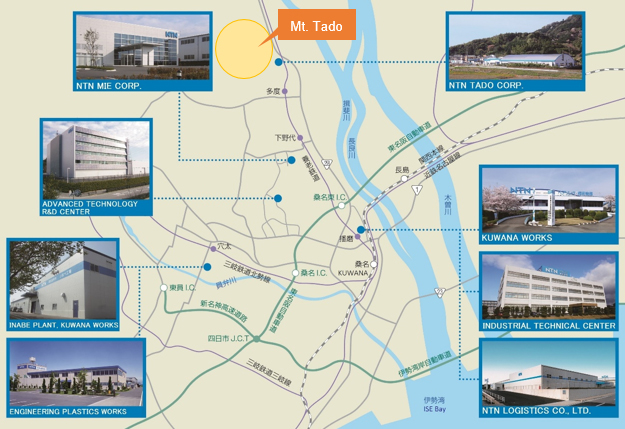 NTN bases in the Kuwana region and Mt. Tado