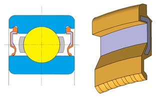 Cross-section view of the Product(left) and arc-shaped micro convexes that is key factor of the development