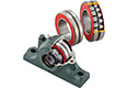Photo: Sealed spherical roller bearing [type WA] from the ULTAGE series that can be installed on long-life (5 times longer) standard plummer blocks