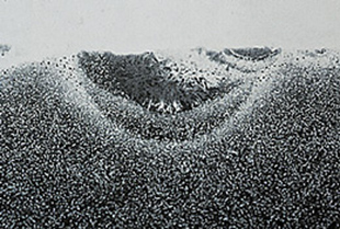 Photo: Magnified (x400) pitting of roller shown in Photo 5