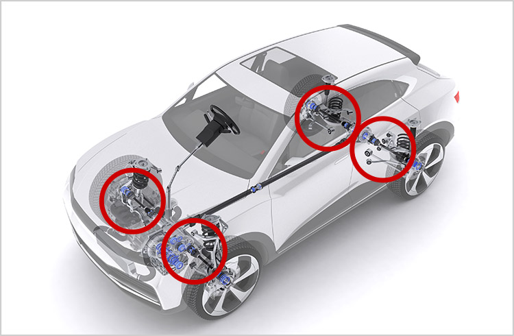 Position where driveshafts are used